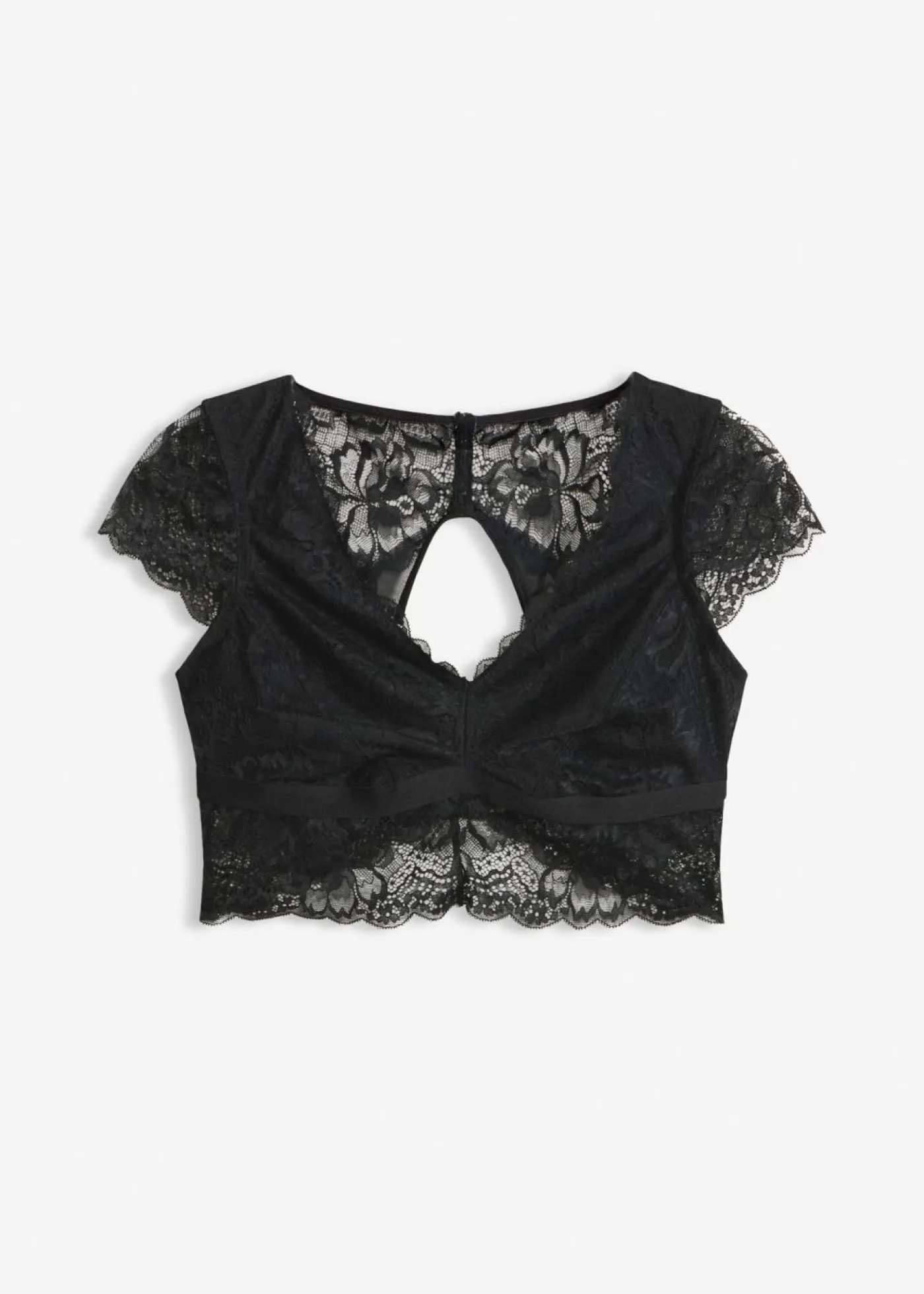 bonprix bonprix Bustier sin aros con encaje de flores Negro Sale