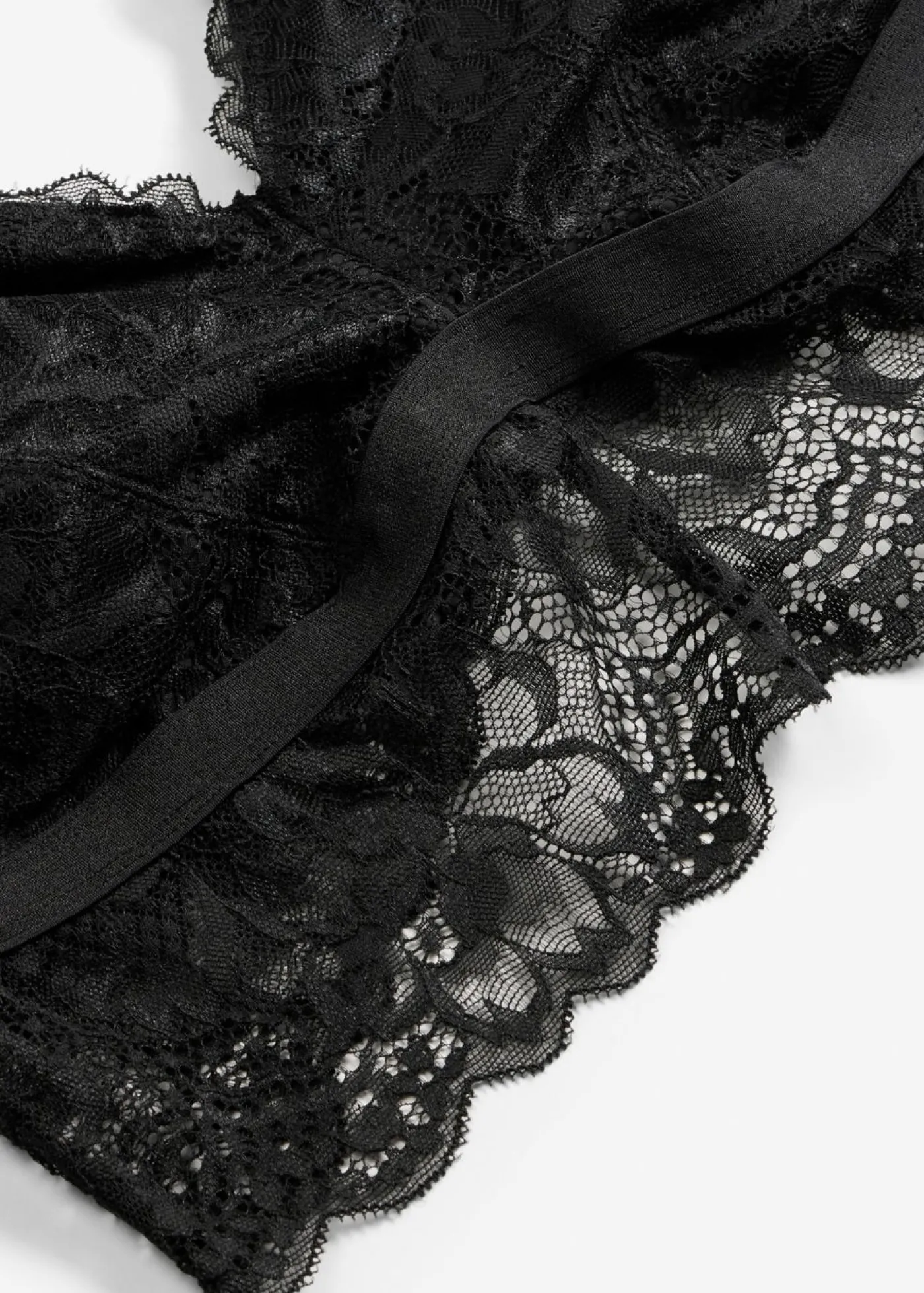 bonprix bonprix Bustier sin aros con encaje de flores Negro Sale