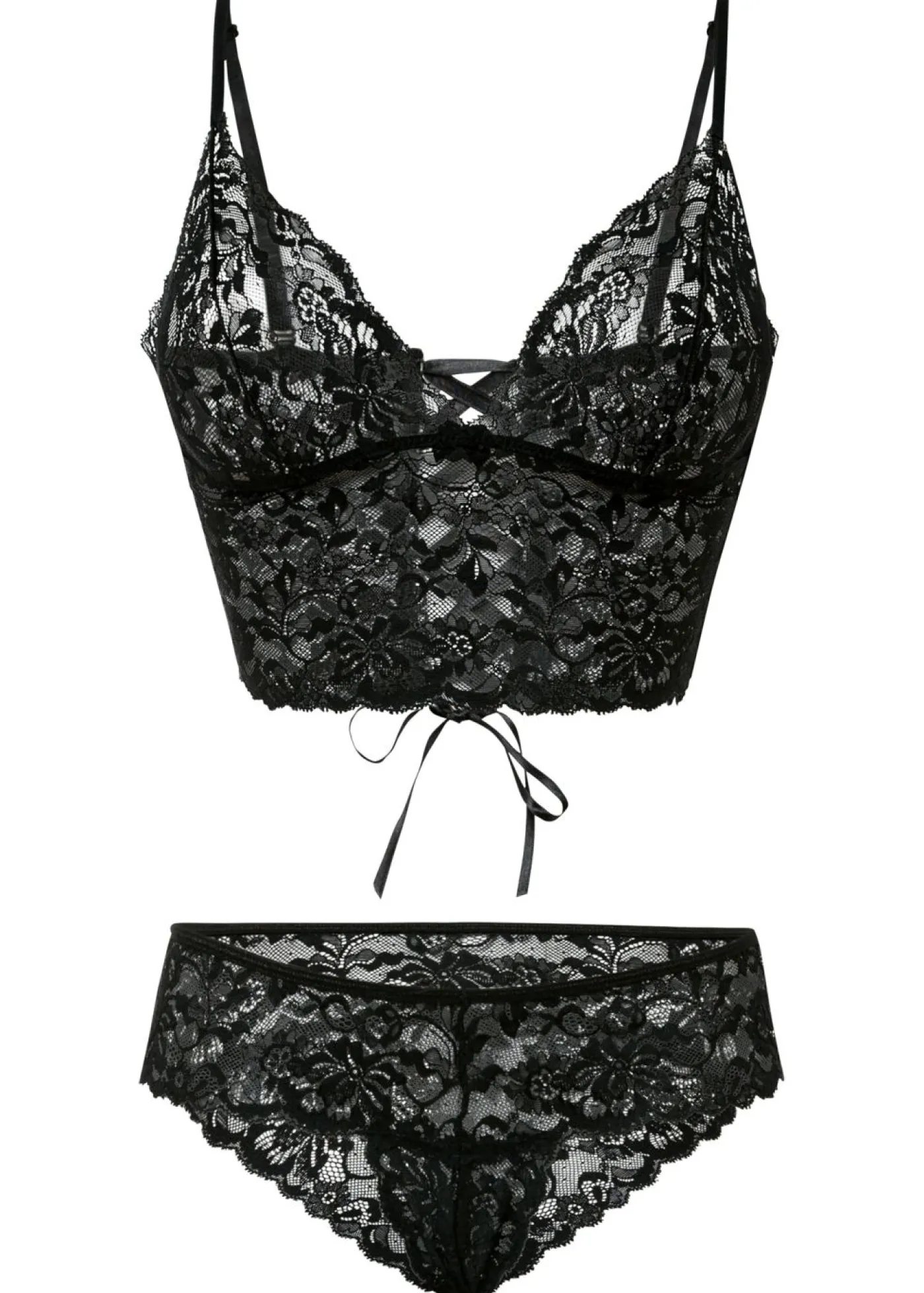 bonprix VENUS Bustier y tanga con abertura (2 piezas) Negro Outlet