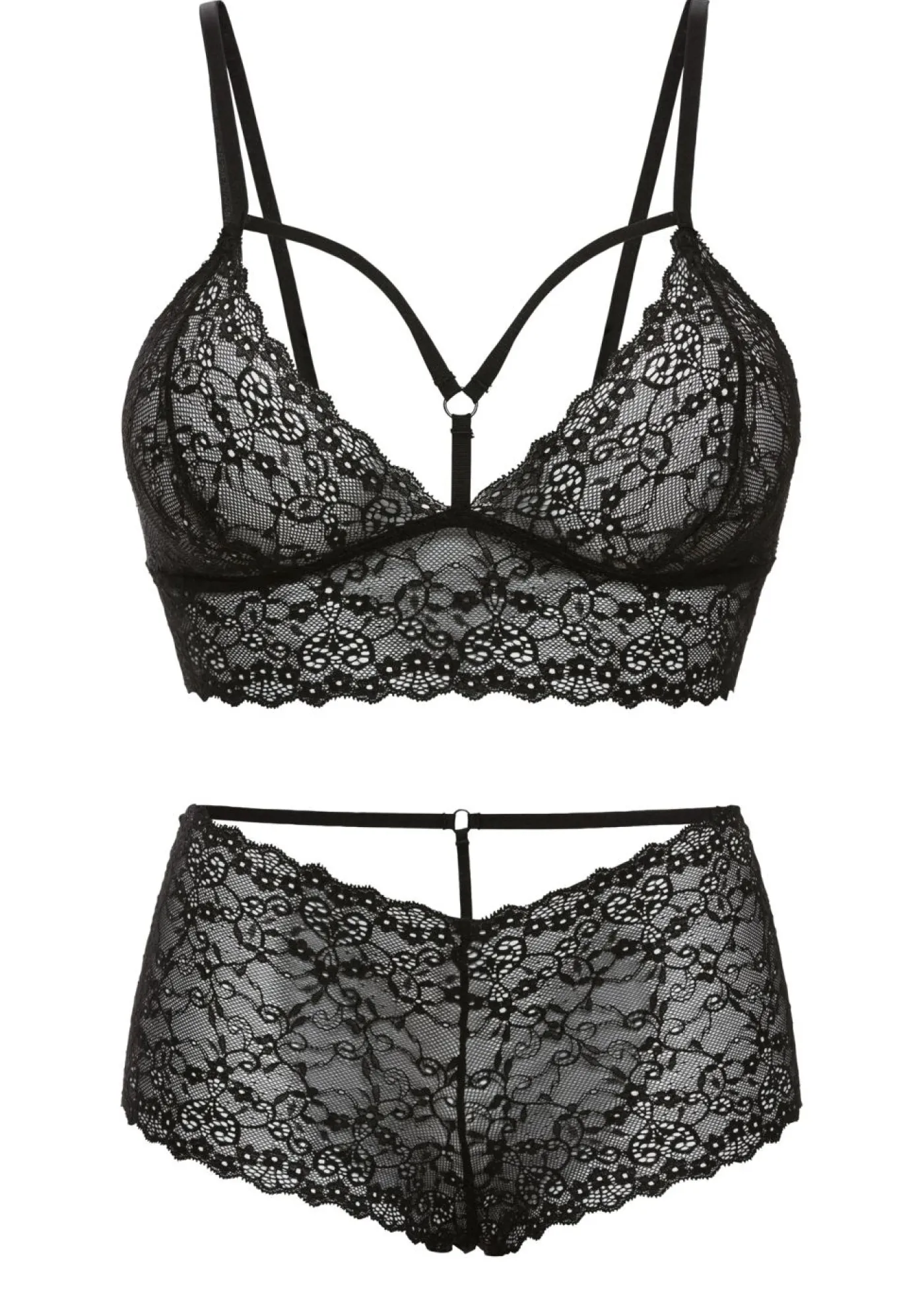 bonprix VENUS Bustier+braguita abierta (2 piezas) Negro Hot