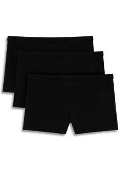 bonprix bonprix Bóxer de algodón orgánico para mujer (3 unidades) Negro