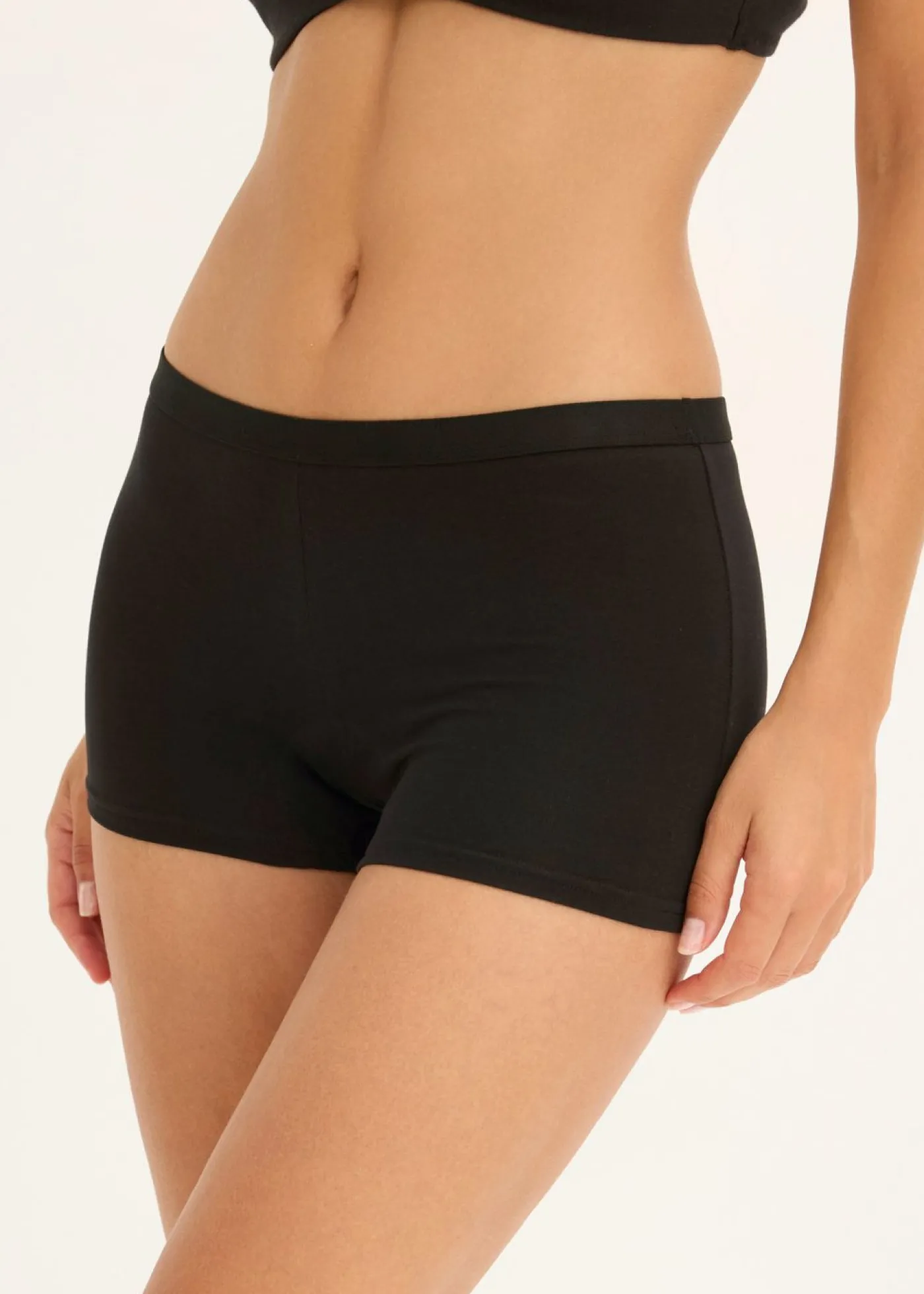 bonprix bonprix Bóxer de algodón orgánico para mujer (3 unidades) Negro