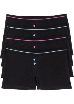 bonprix bonprix Bóxer de mujer (4 unidades) Negro Outlet