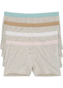 bonprix bonprix Bóxer de mujer (4 unidades) Crudo jaspeado/multicolor Sale
