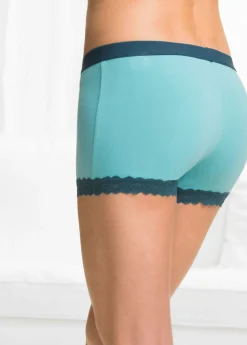 bonprix bonprix Bóxer de mujer (4 unidades) Celeste/negro Clearance