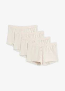 bonprix bonprix Bóxer de mujer (4 unidades) Natural jaspeado + rosa suave + blanco Online