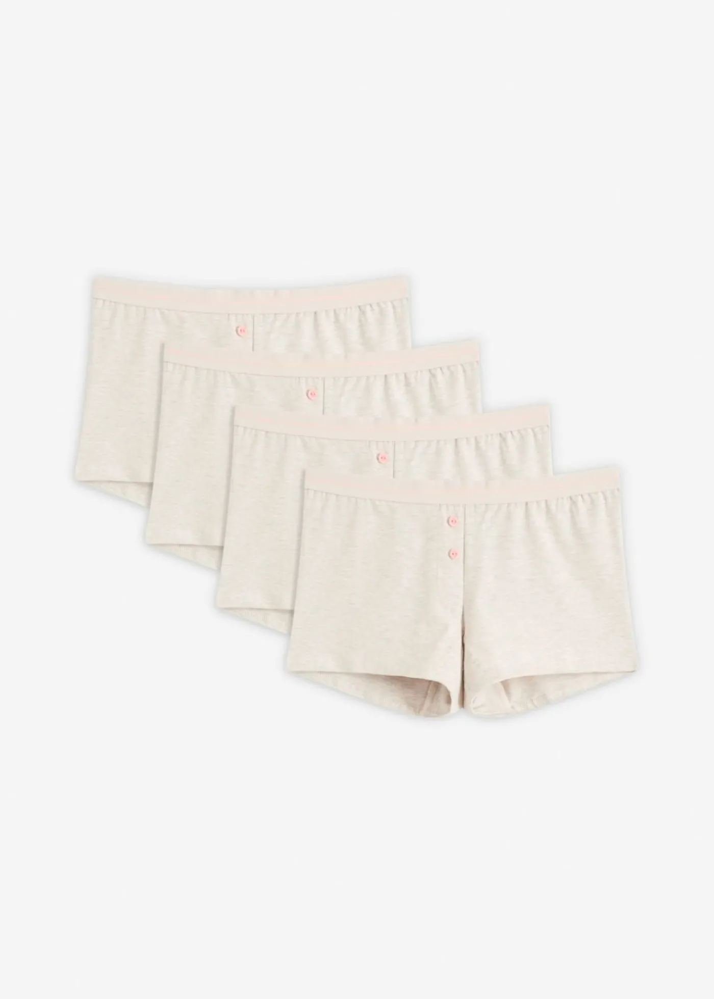 bonprix bonprix Bóxer de mujer (4 unidades) Natural jaspeado + rosa suave + blanco Online