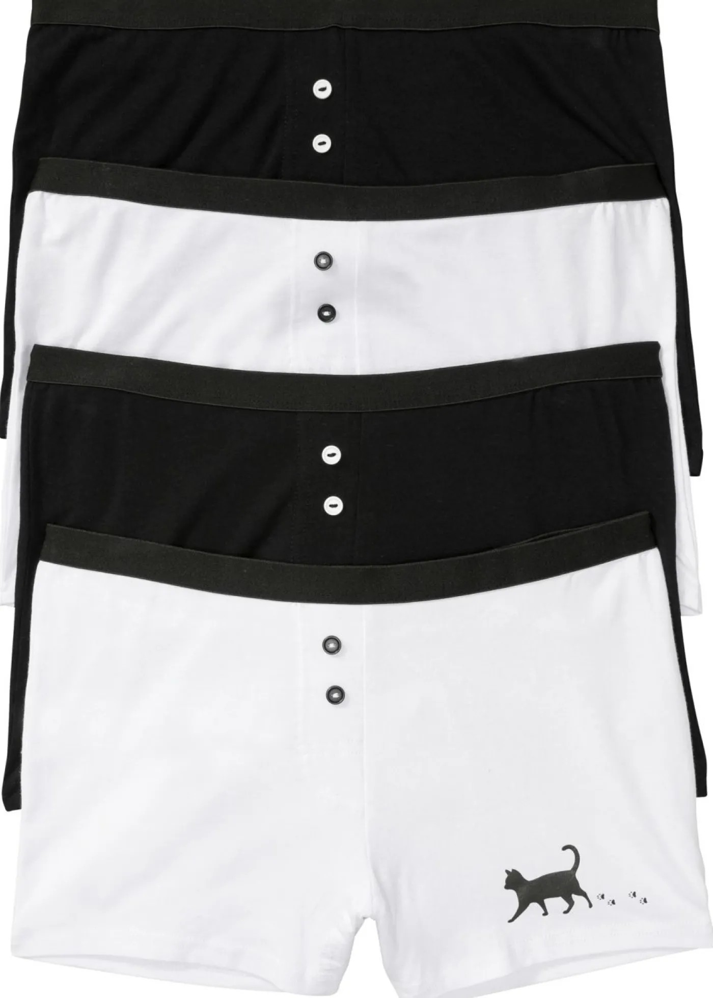 bonprix bonprix Bóxer de mujer (4 unidades) Negro-blanco Discount