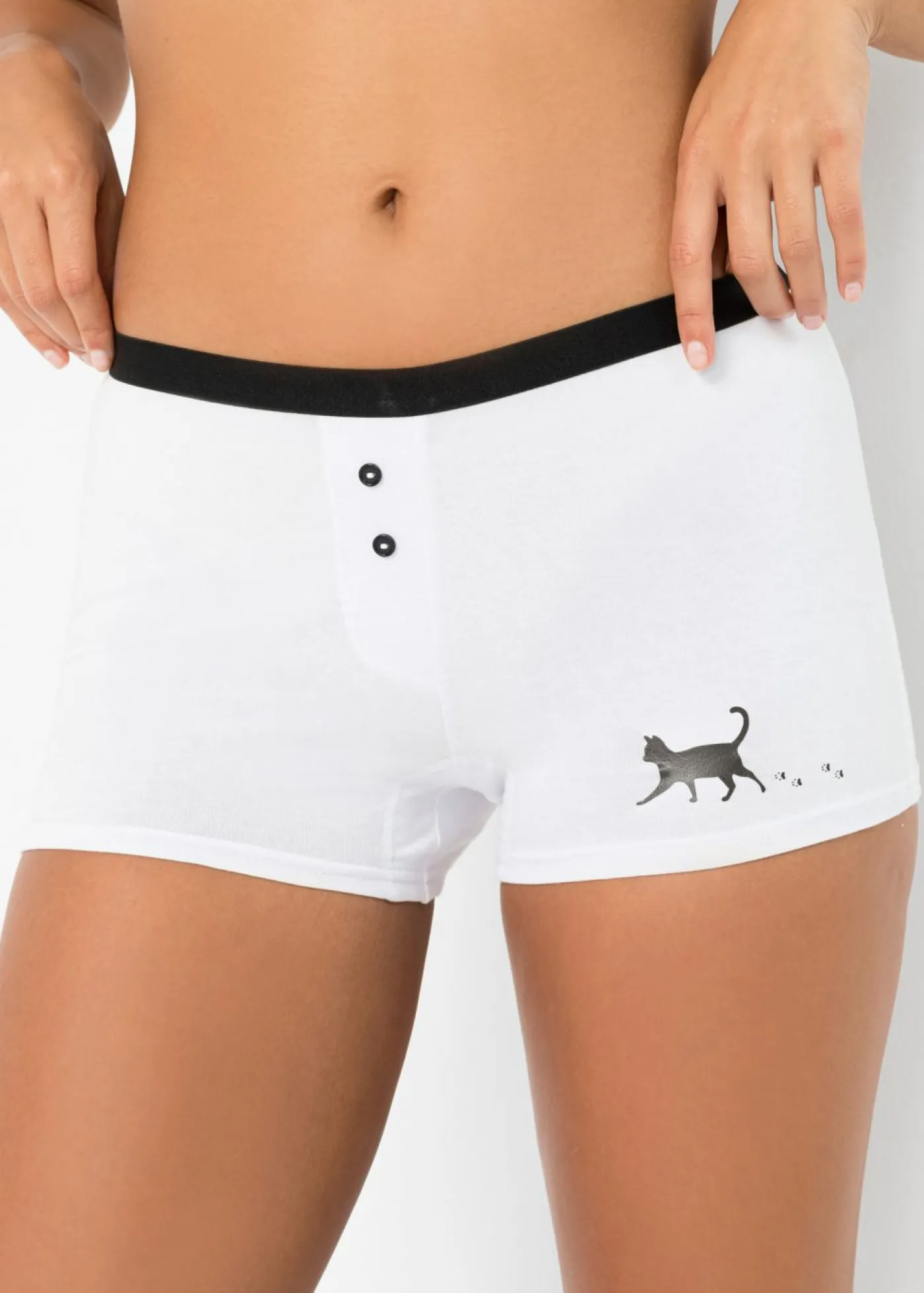 bonprix bonprix Bóxer de mujer (4 unidades) Negro-blanco Discount