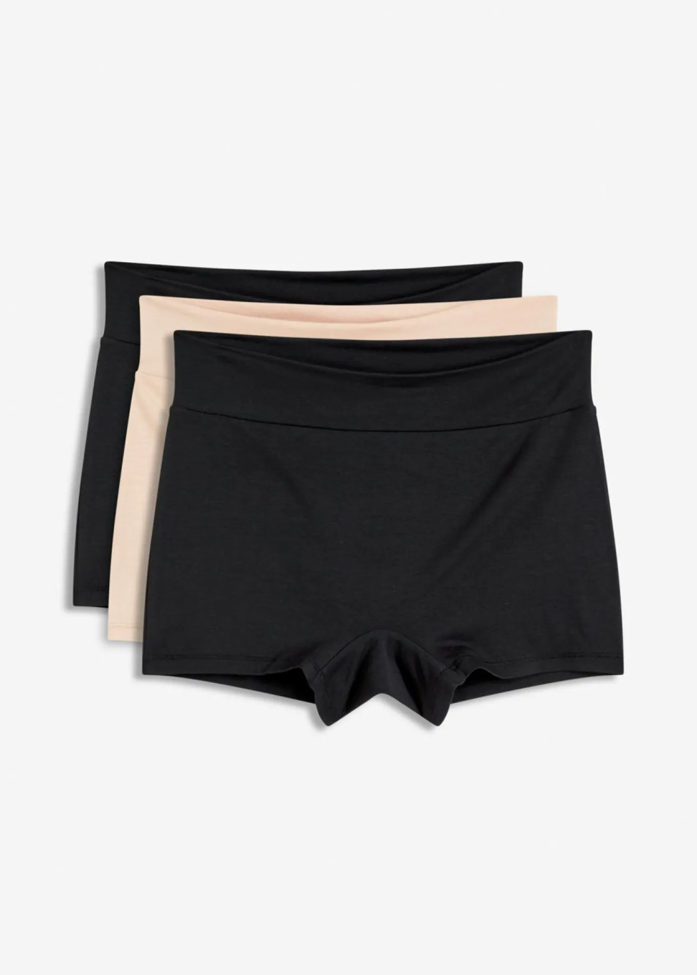 bonprix bonprix Bóxer de mujer (3 unidades) de modal suave negro+beige tiza Best