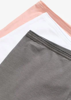 bonprix bonprix Bóxer largo de mujer con algodón orgánico (3 unidades) rosa vintage-pizarra-blanco Hot