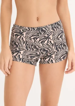 bonprix bonprix Bóxers de microfibra lisa para mujer (4 unidades) estampado cebra negro