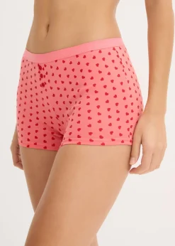 bonprix bonprix Bóxers para mujeres (4 unidades) rojo salsa-rosa coral-blanco