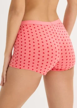 bonprix bonprix Bóxers para mujeres (4 unidades) rojo salsa-rosa coral-blanco