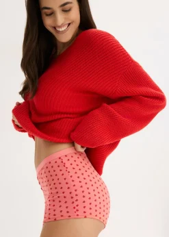 bonprix bonprix Bóxers para mujeres (4 unidades) rojo salsa-rosa coral-blanco