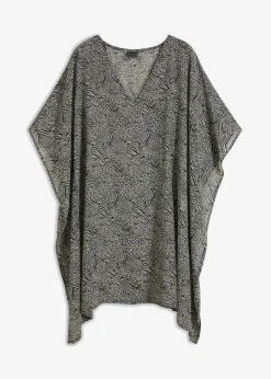 bonprix bonprix Caftán estampado leo negro / gris claro Best