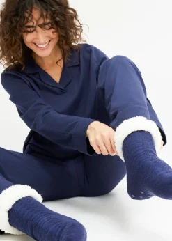 bonprix bonprix Calcetines Azul oxford-lila oscuro-blanco lana Online