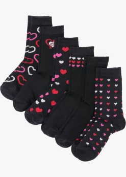 bonprix bonprix Calcetines con algodón orgánico (6 pares) Negro estampado Sale