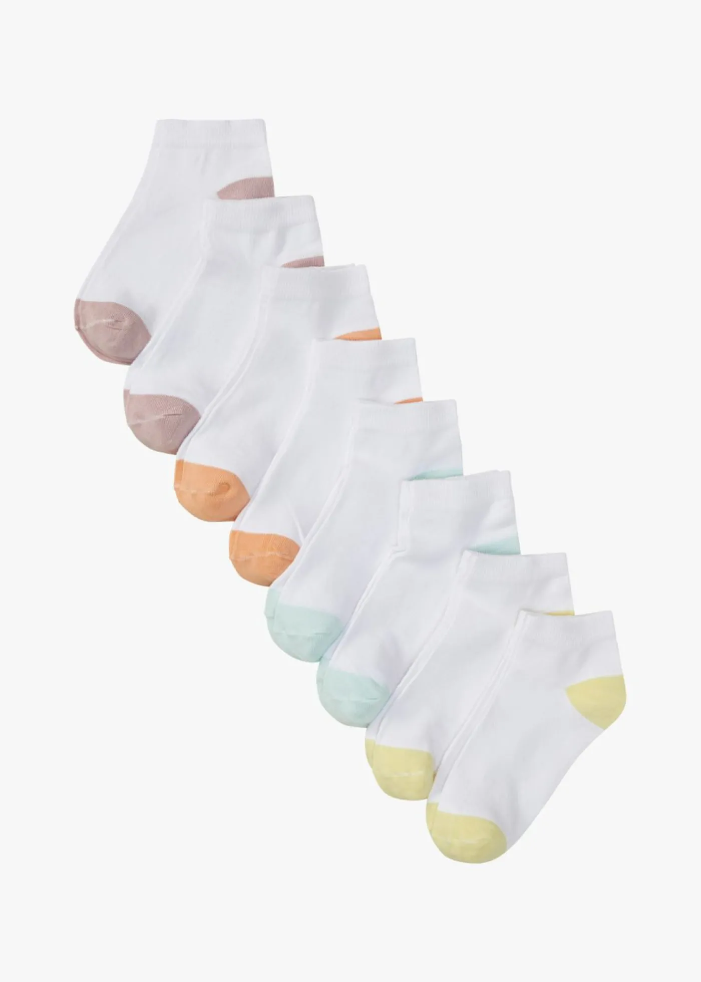 bonprix bonprix Calcetines cortos blanco-rosa mate-amarillo vainilla-azul pastel-melocotón Clearance