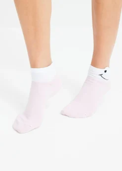 bonprix bonprix Calcetines cortos con algodón orgánico (5 pares) negro-blanco-gris-lila empolvado Sale