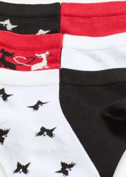 bonprix bonprix Calcetines cortos con algodón orgánico (7 pares) negro-blanco-rojo salsa Discount