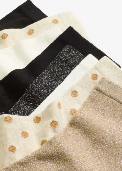 bonprix bonprix Calcetines cortos con lúrex y algodón orgánico (8 pares) Negro-blanco lana-beige Online