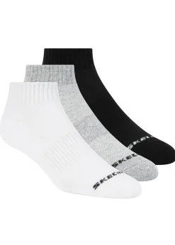 bonprix Skechers Calcetines cortos de Skechers (3 pares) Negro + blanco + gris jaspeado Online