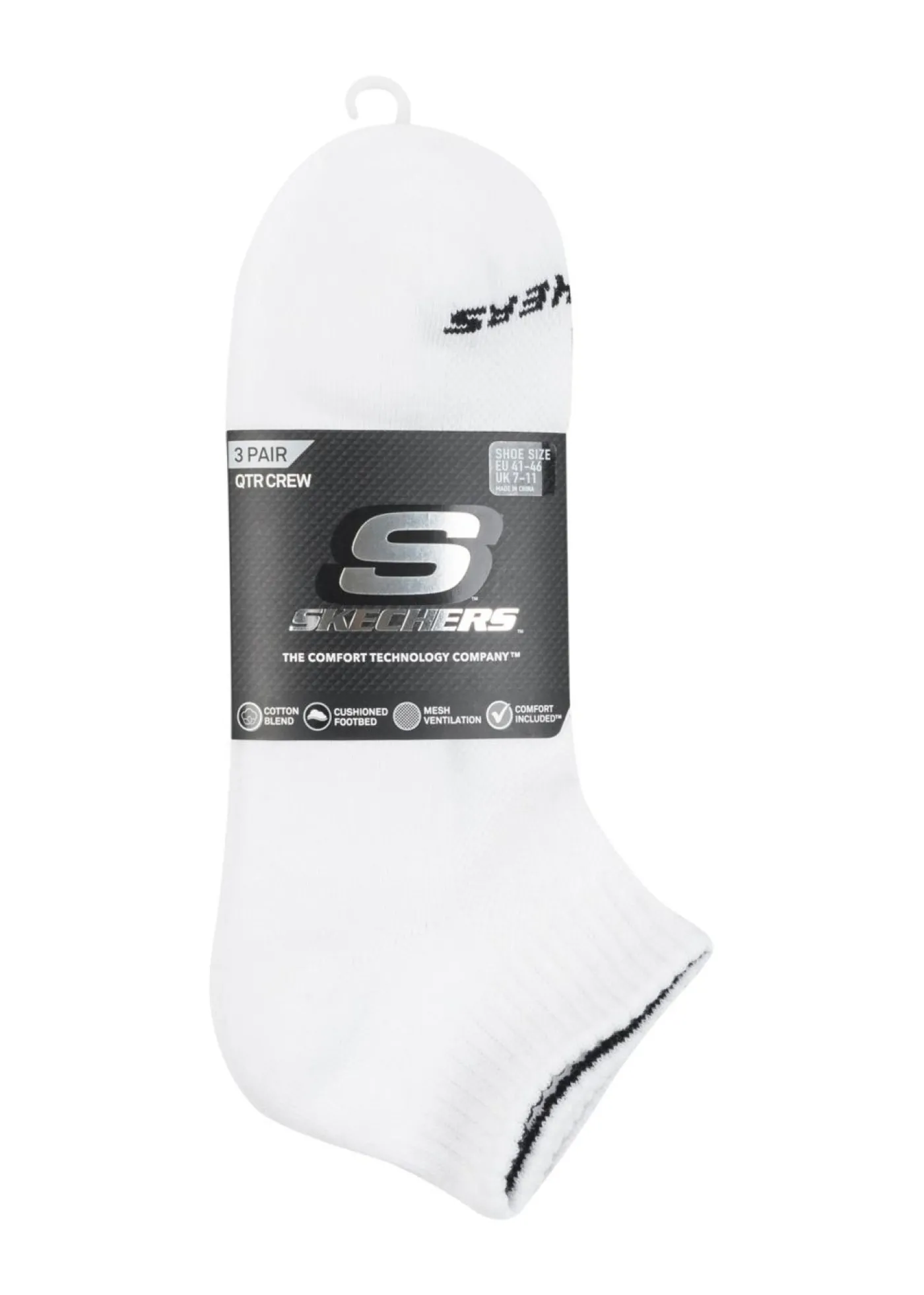 bonprix Skechers Calcetines cortos de Skechers (3 pares) Negro + blanco + gris jaspeado Online