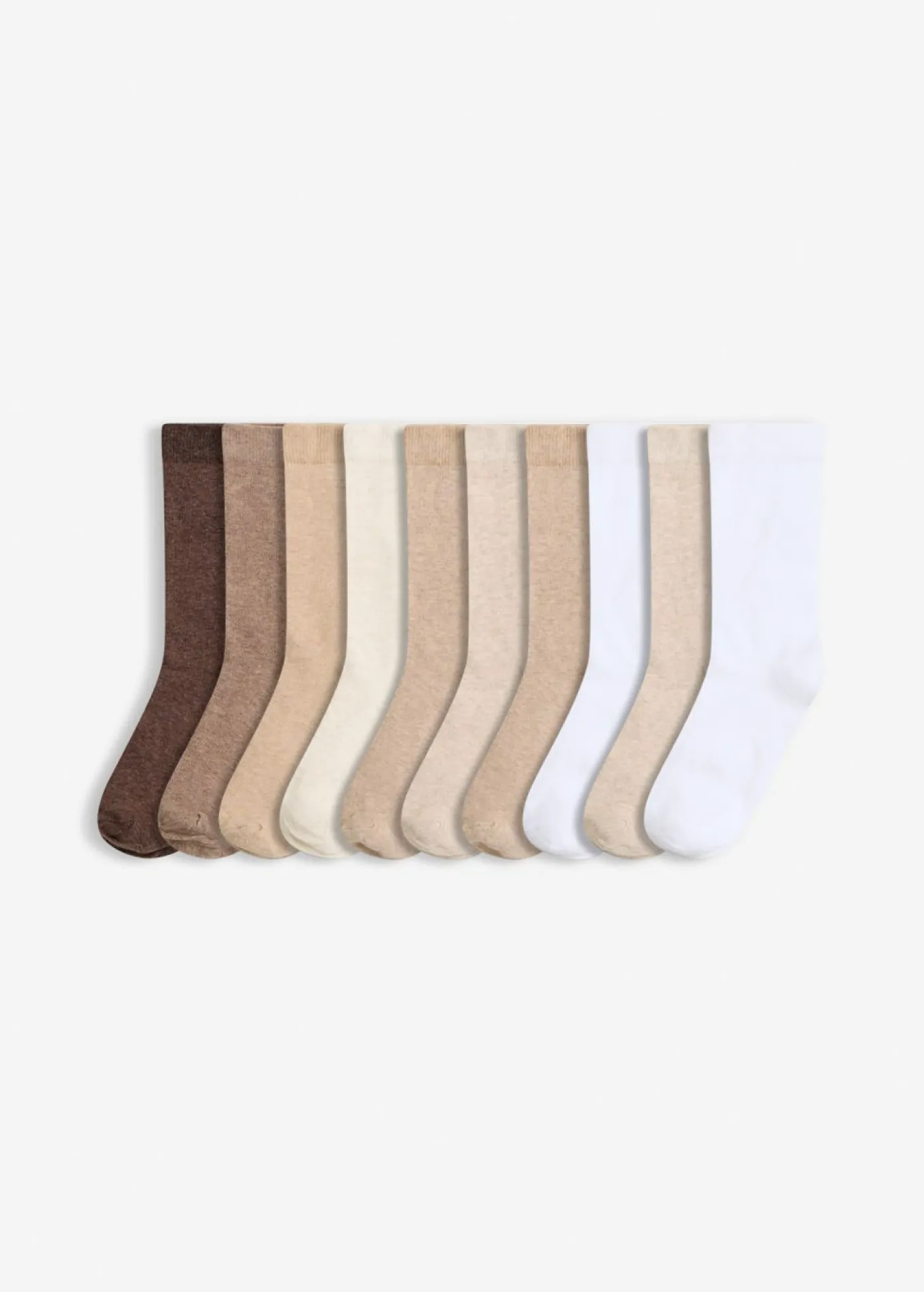 bonprix bonprix Calcetines de algodón orgánico (10 unidades) Marrón + blanco + beige Best