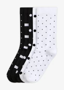 bonprix bonprix Calcetines de algodón orgánico (5 pares) Negro-blanco New