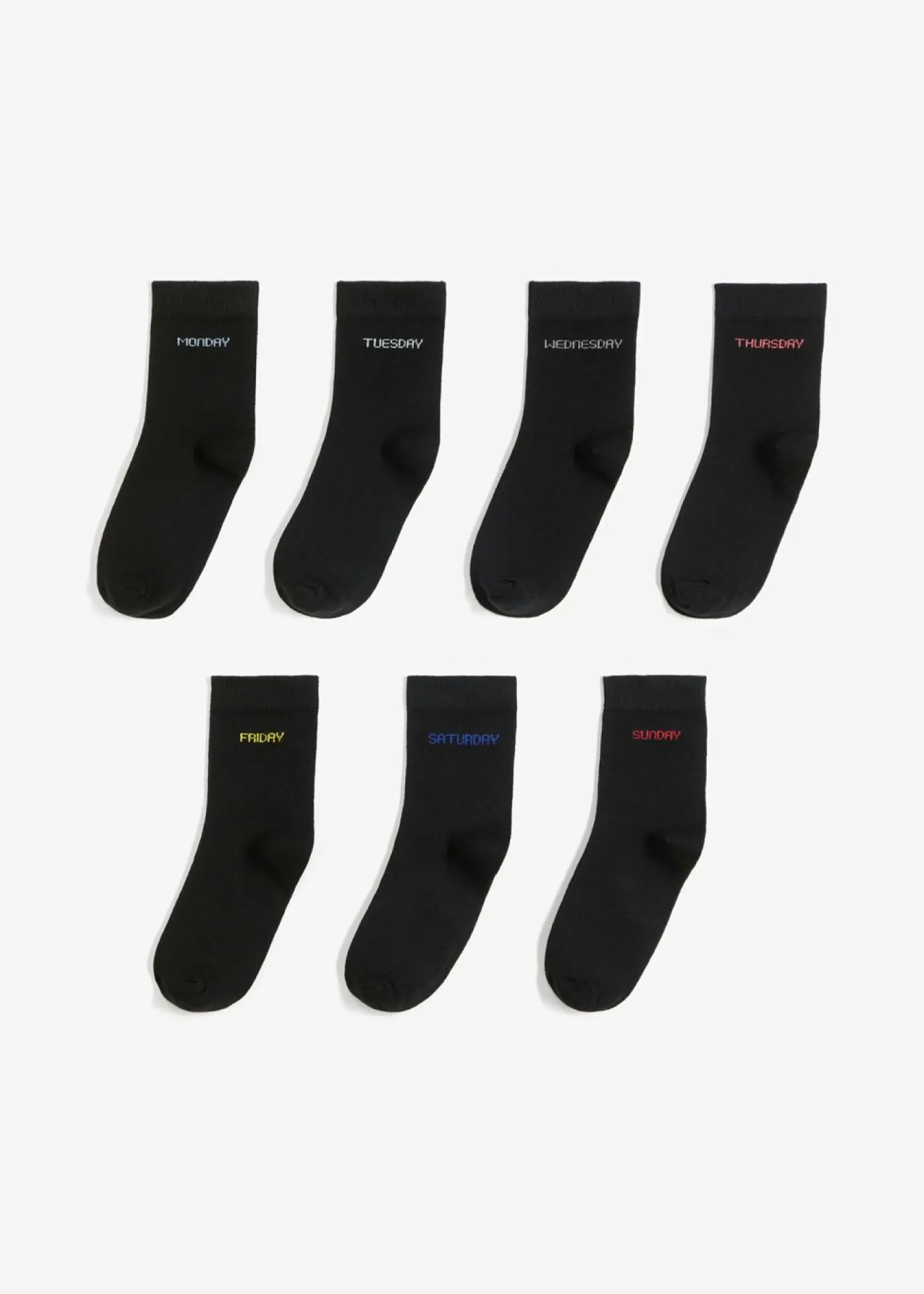 bonprix bonprix Calcetines de algodón orgánico (7 pares) Negro estampado Best