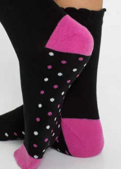 bonprix bonprix Calcetines de algodón orgánico (5 pares) Negro-multicolor de lunares Online