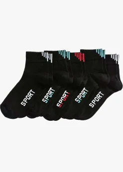 bonprix bonprix Calcetines deportivos con algodón orgánico (5 pares) Negro/colorido Best