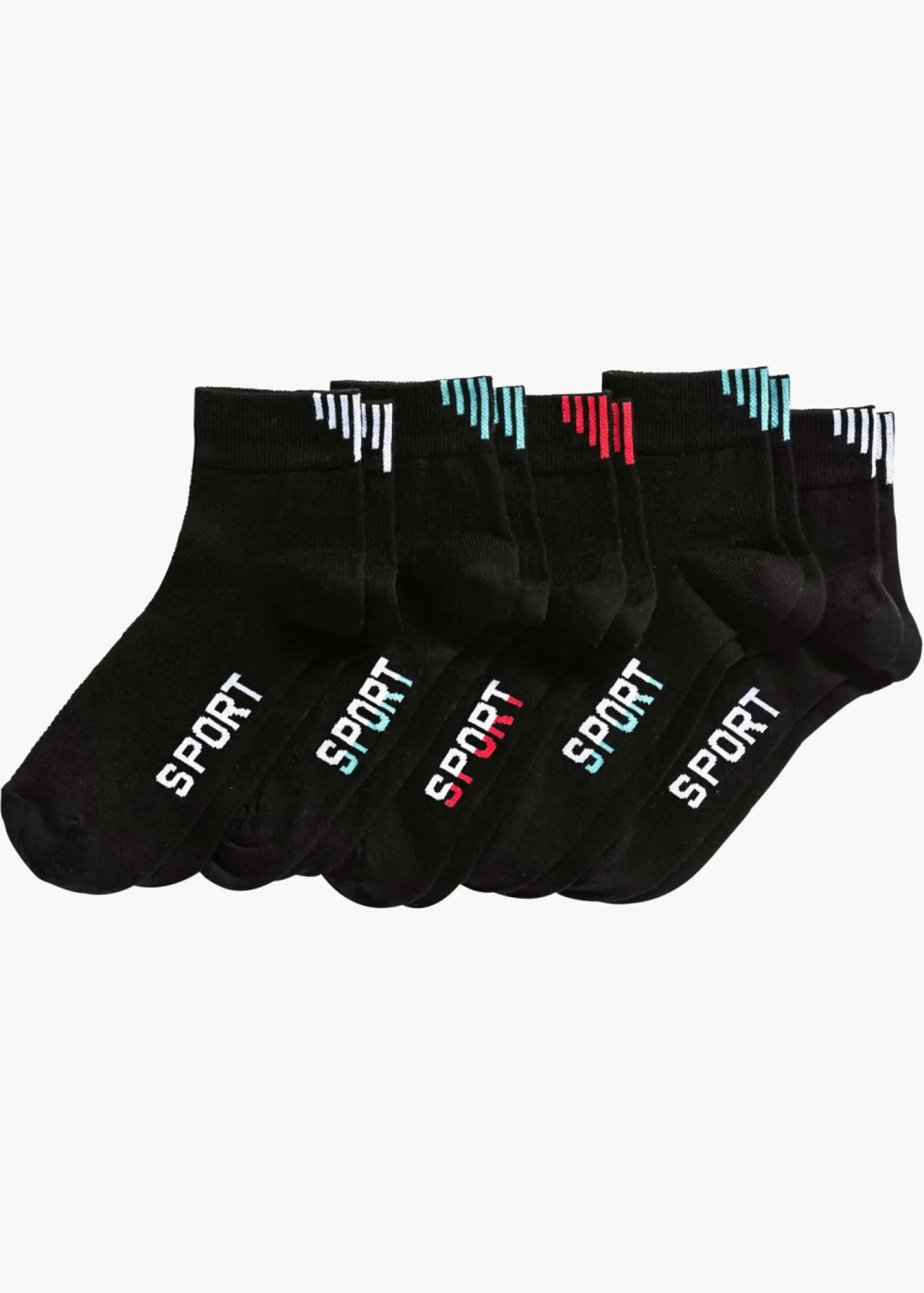 bonprix bonprix Calcetines deportivos con algodón orgánico (5 pares) Negro/colorido Best