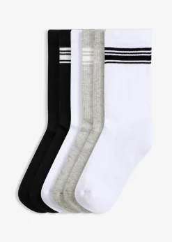 bonprix bonprix Calcetines deportivos con algodón orgánico (6 pares) Blanco + gris claro jaspeado + negro New