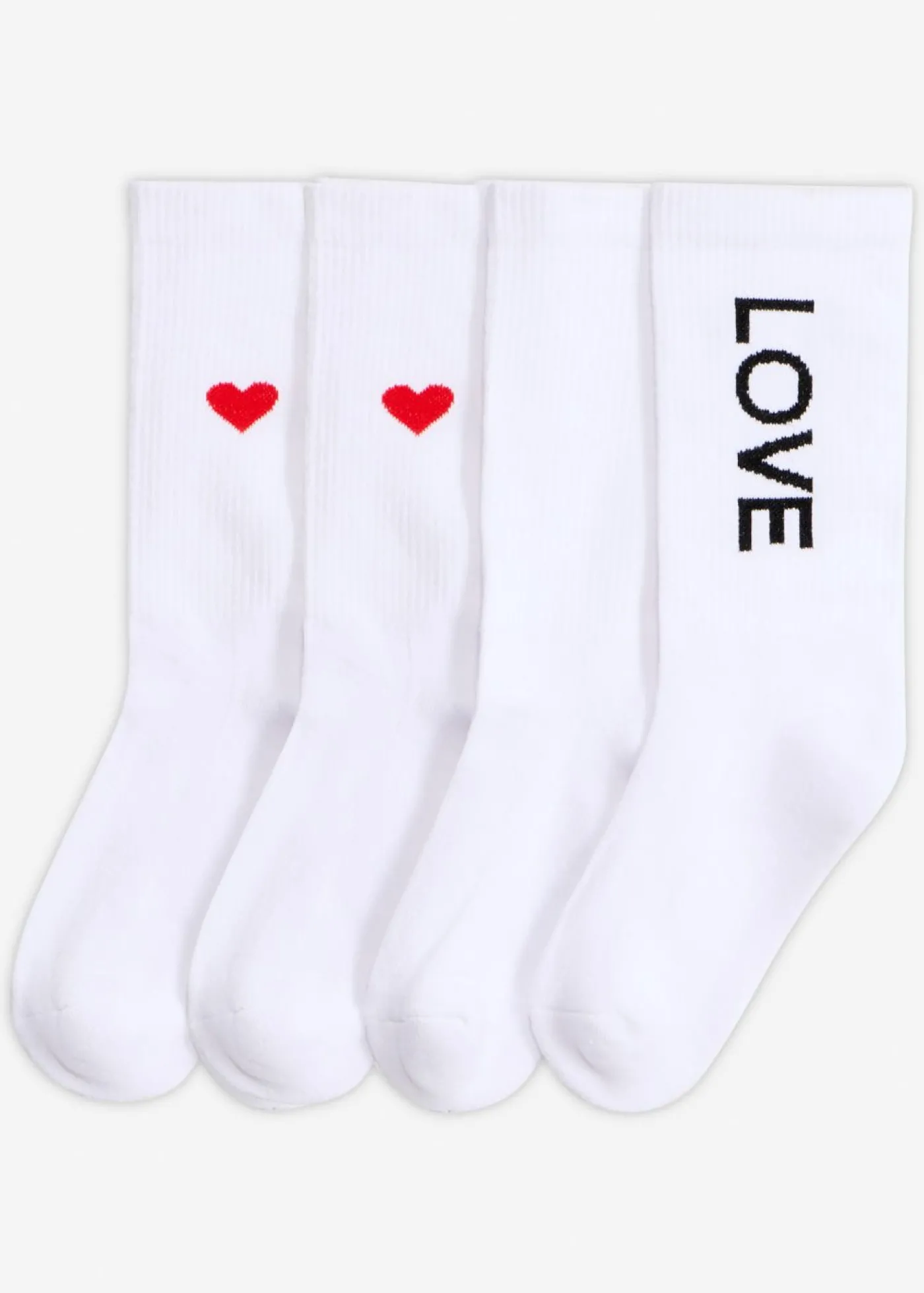 bonprix bonprix Calcetines deportivos con algodón orgánico (4 pares) blanco-fresa-negro Hot