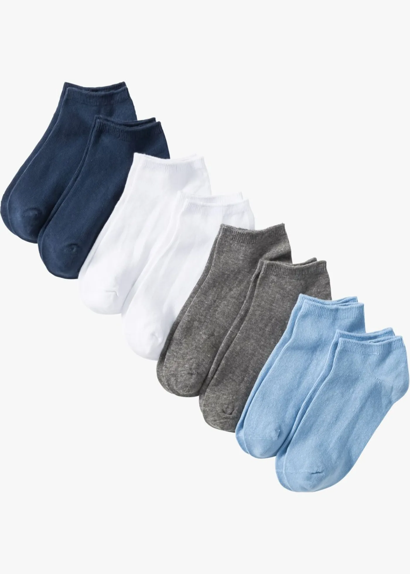 bonprix bonprix Calcetines deportivos de algodón orgánico (8 pares) blanco / azul marino / gris moteado / azul glaciar Hot