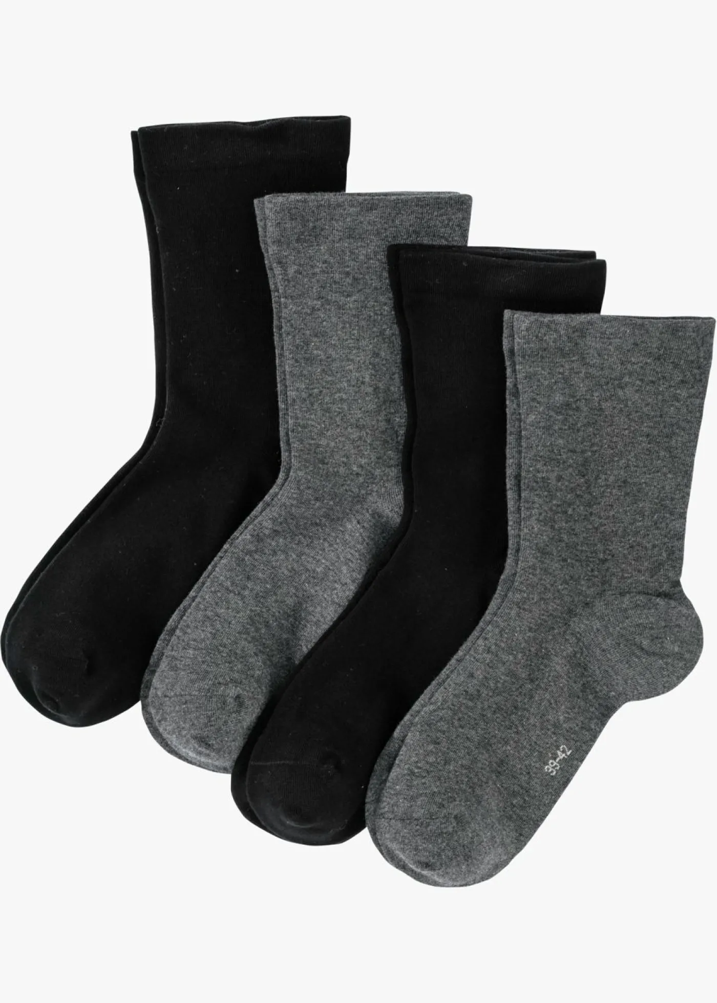 bonprix bonprix Calcetines sin presión en el borde (4 pares) Negro + antracita jaspeado Sale