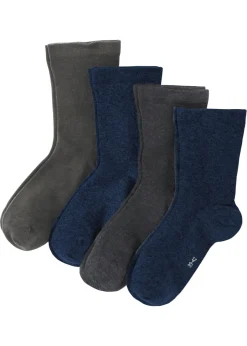 bonprix bonprix Calcetines sin presión en el borde (4 pares) Azul marino + gris jaspeado Discount