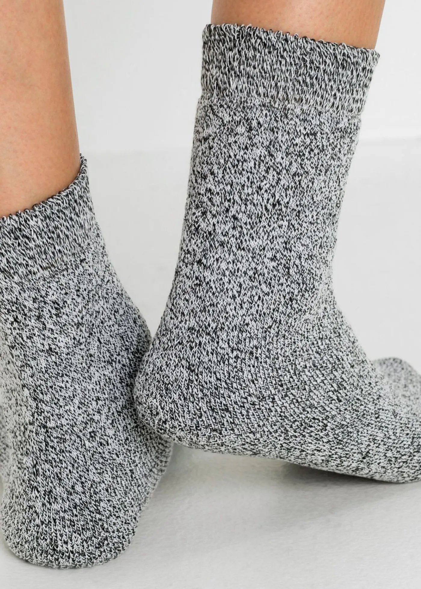 bonprix bonprix Calcetines térmicos de rizo (5 unidades) con algodón orgánico Azul/gris/rosa jaspeado New