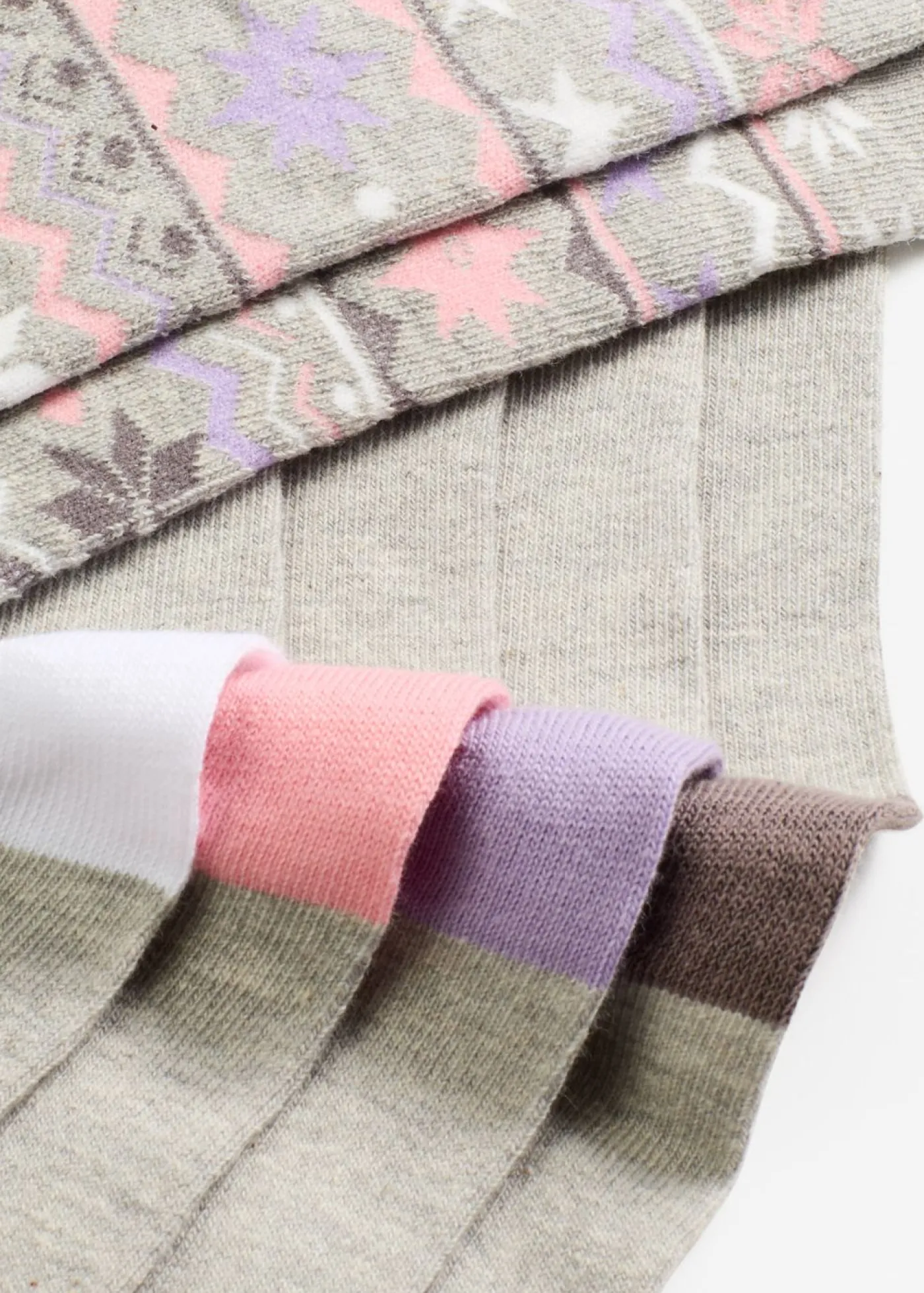 bonprix bonprix Calcetines con algodón orgánico (6 pares) Gris claro jaspeado + gris claro jaspeado estampado Clearance
