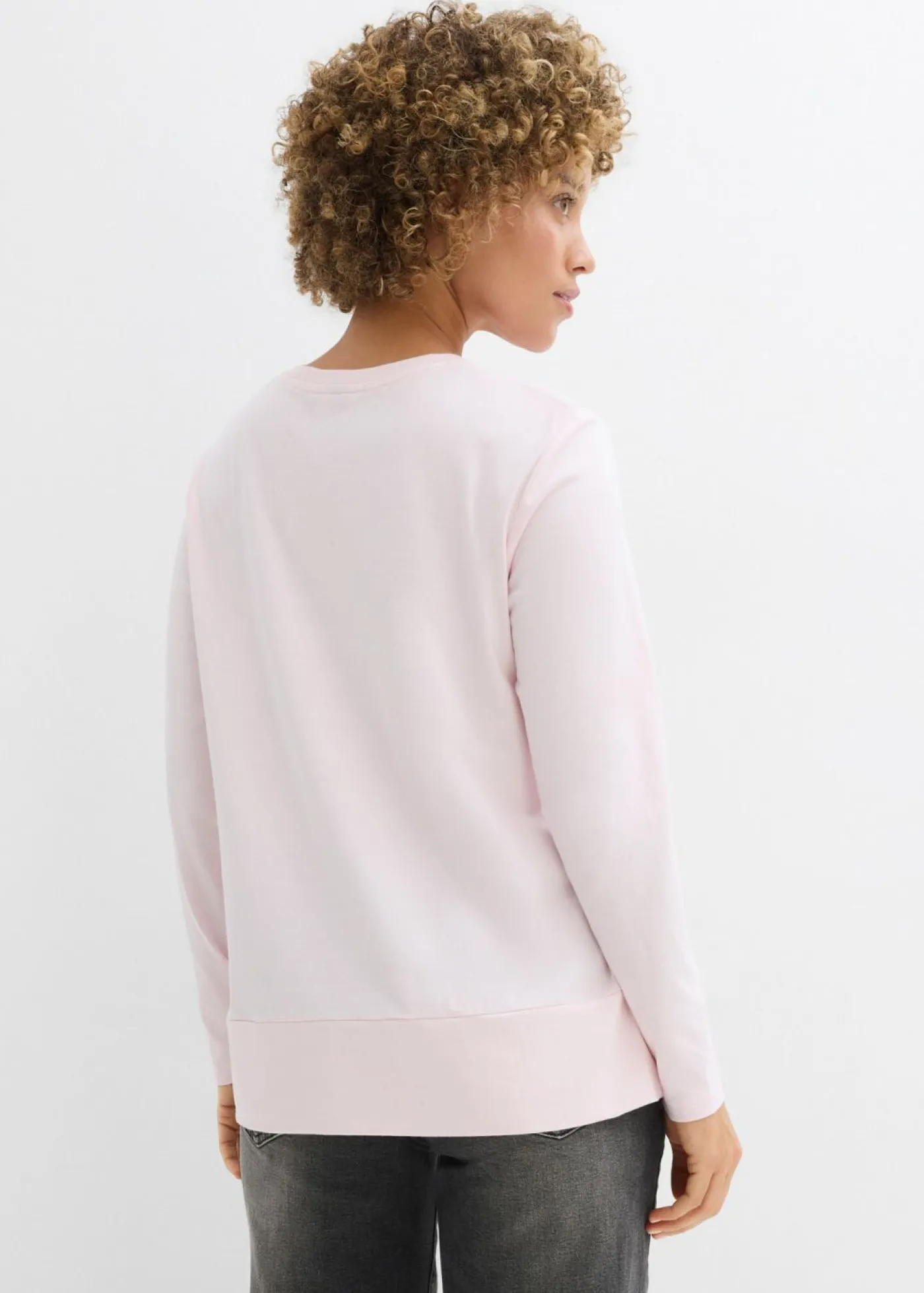 bonprix bonprix Camisa de algodón orgánico con manga larga Rosa claro Hot