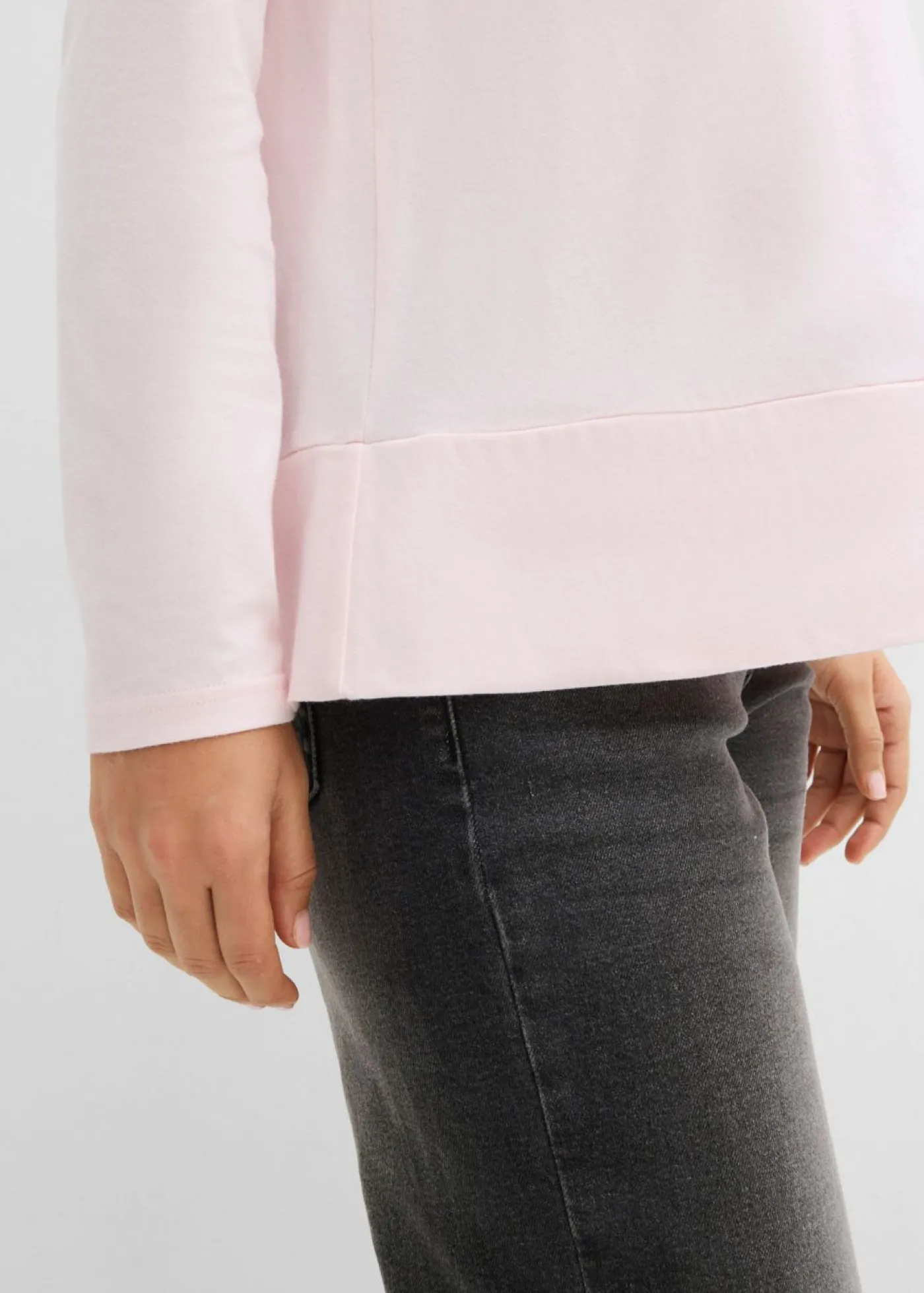 bonprix bonprix Camisa de algodón orgánico con manga larga Rosa claro Hot