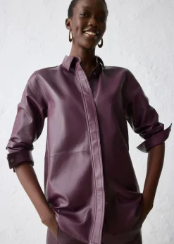 bonprix bonprix Camisa de napa de cordero rojo burdeos