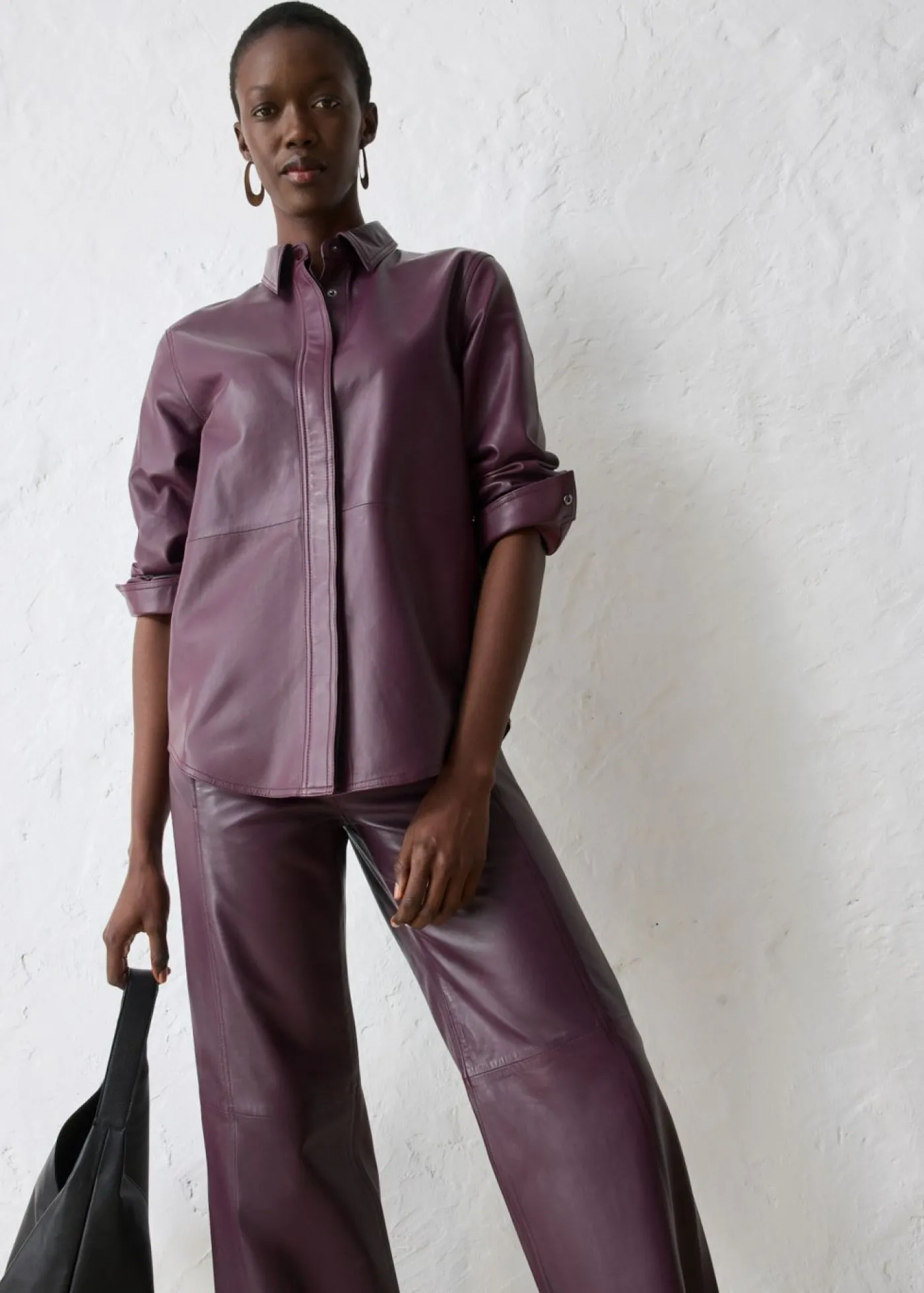 bonprix bonprix Camisa de napa de cordero rojo burdeos