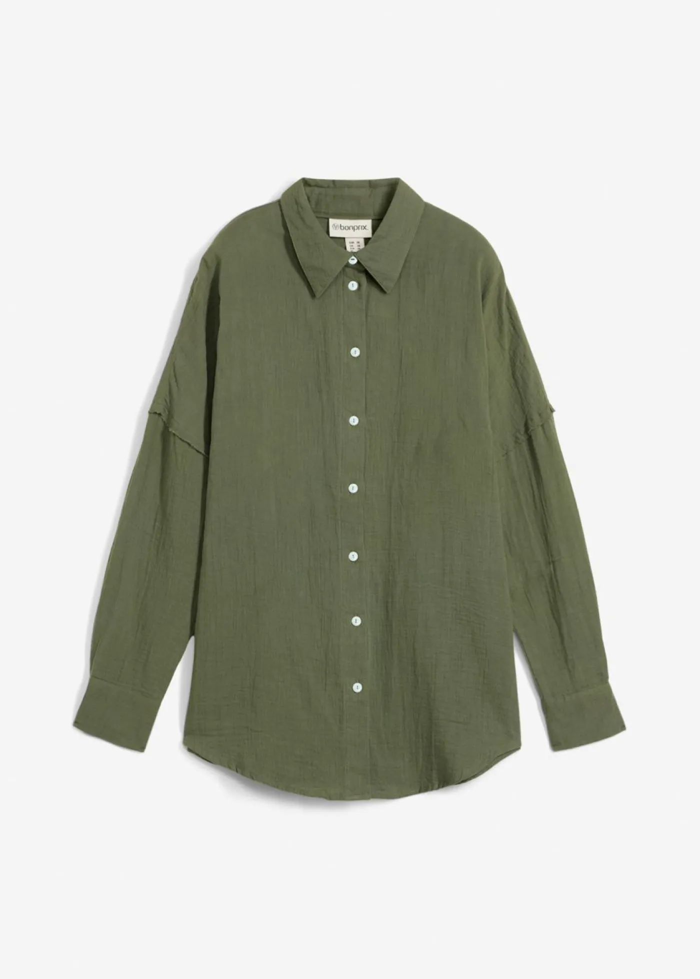 bonprix bonprix Camisa holgada de muselina ligera Verde grisáceo New