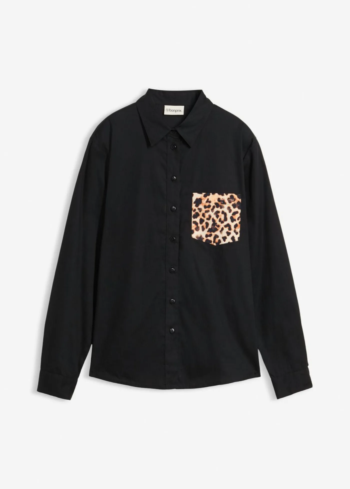 bonprix bonprix Camisa oversize con bolsillo en contraste estampado leo negro Best