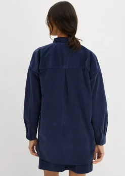 bonprix bonprix Camisa oversize de pana Azul marino New