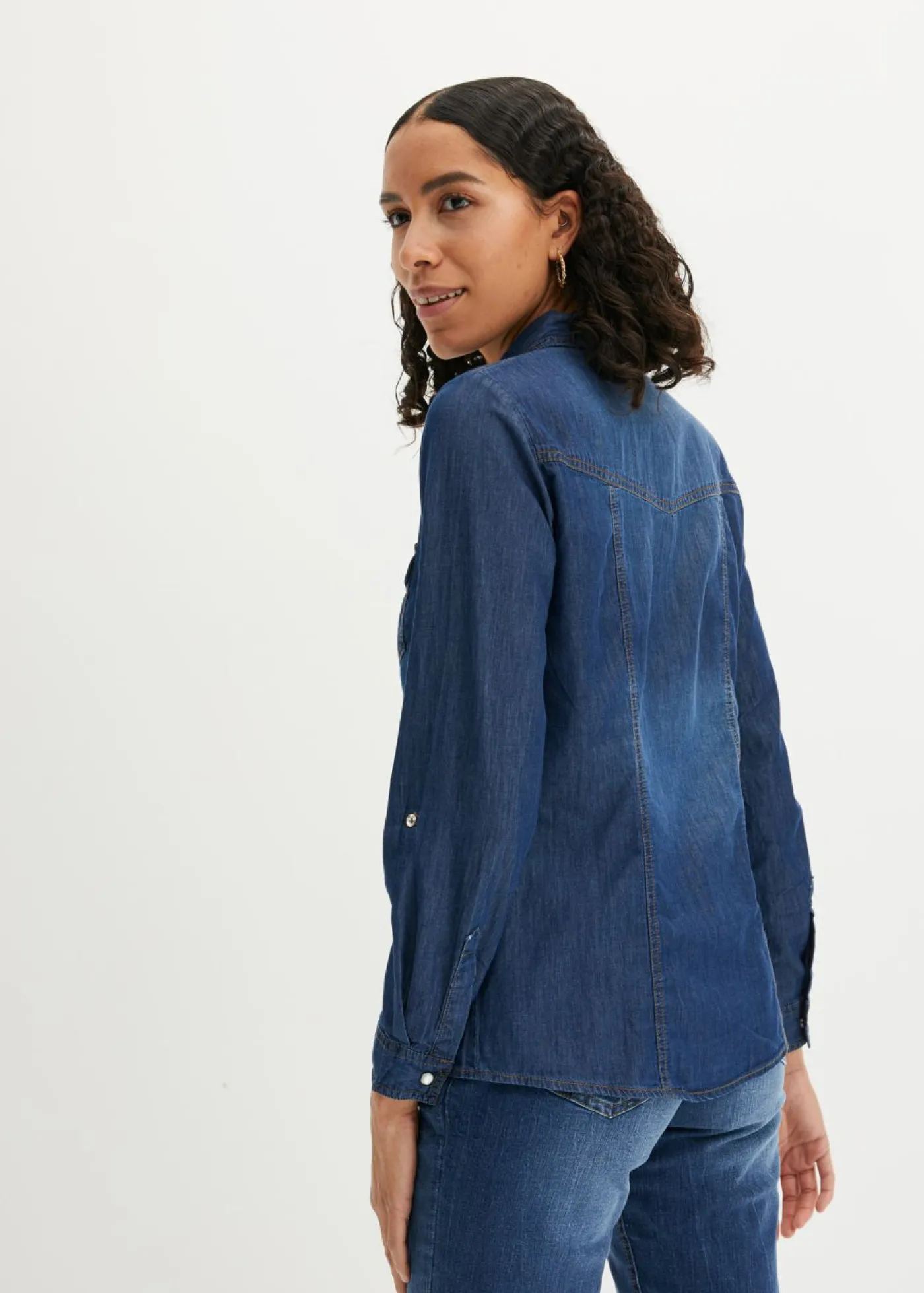 bonprix bonprix Camisa vaquera azul piedra gastado Sale