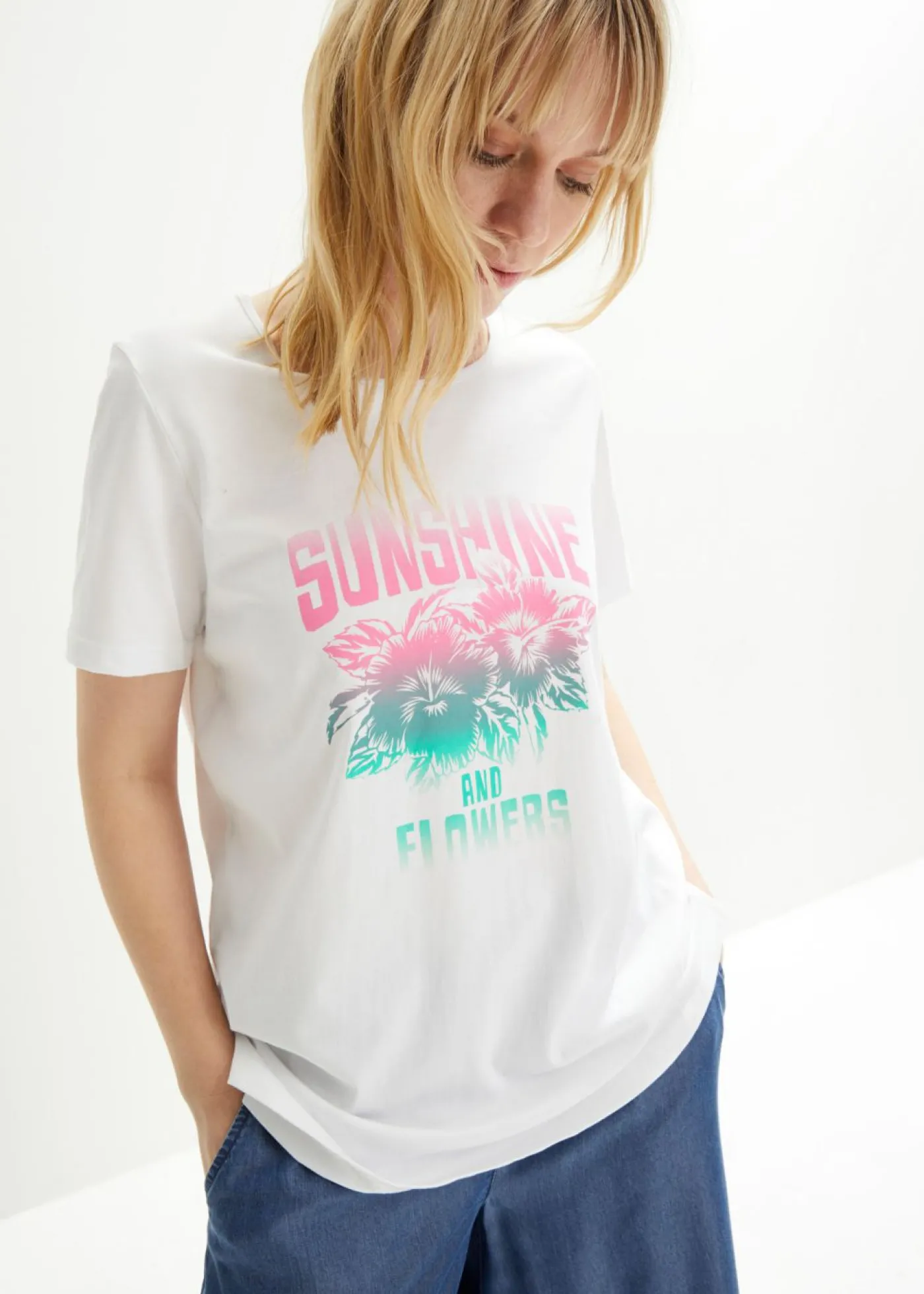 bonprix bonprix Camiseta Blanco estampado Clearance